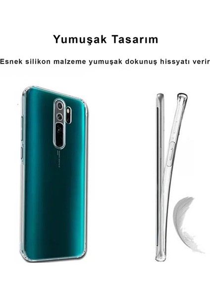 Xiaomi Redmi Note 8 Pro Kılıf Şeffaf Kamera Korumalı 1.5mm Yumuşak Silikon