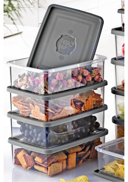12'li Set Dikdörtgen Mikrodalga & Difriz Uyumlu Trio Saklama Kabı X4 0,75 Lt/1 Lt/1,5 Lt OPH-000314