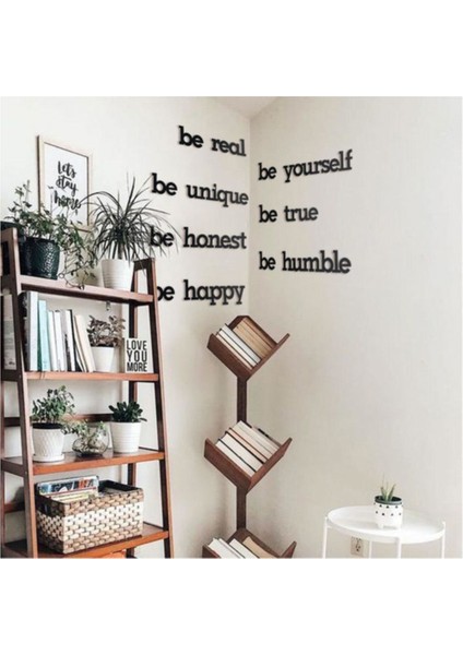 Dekoratif Ahşap Modern Duvar Yazısı Be Yourself Tablo