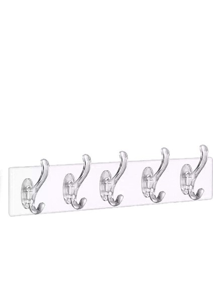 2 Adet 5'li Kendinden Yapışkanlı Güçlü Şeffaf Askılık - Kapı Arkası Mutfak Duvar Banyo Askılığı fırsatları