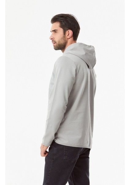 Baskılı Kanguru Cepli Sweatshirt