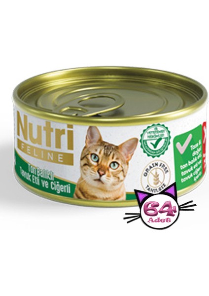 85GR Ton&tavuk Etli Ciğerli 64ADET Yaş Kedi Maması