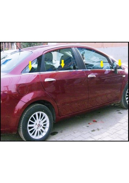 Fiat Linea Krom Cam Çıtası 8 Prç. 2007 ve Üzeri P.Çelik