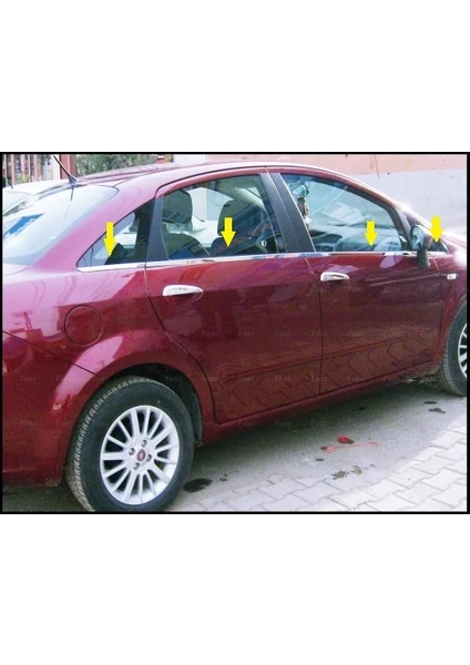 Ebal Oto Fiat Linea Krom Cam Çıtası 8 Prç. 2007 ve Üzeri P.Çelik