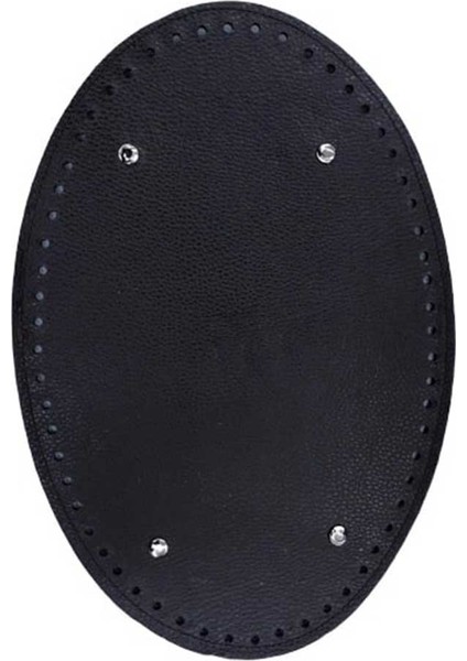 Suni Deri Çanta Tabanı Oval Yuvarlak 20X25 Siyah