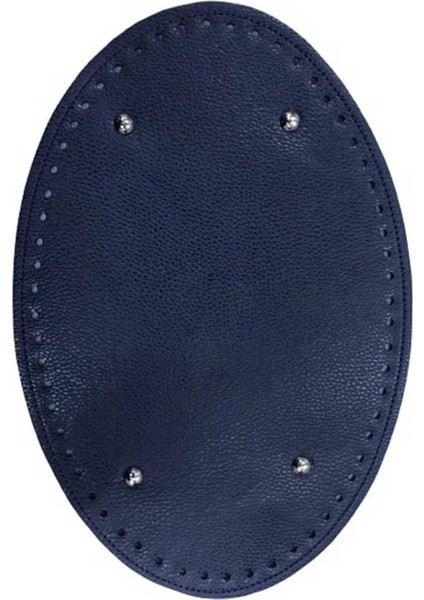 Suni Deri Çanta Tabanı Oval Yuvarlak 20X25 Lacivert