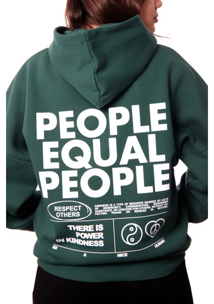 People Oversize Hoodie Kadın - Yeşil fırsatları