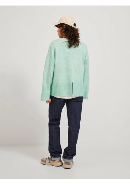 V Yaka Rahat Kesim Mavi Kadın Kazak 12246506 modelleri