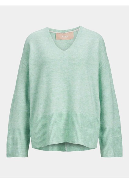 V Yaka Rahat Kesim Mavi Kadın Kazak 12246506 indirimleri