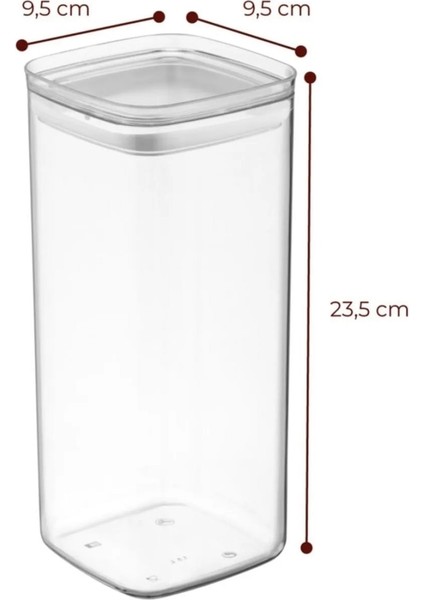 Sızdırmaz Kapaklı Saklama Kabı Şeffaf 2100 ml 3'lü