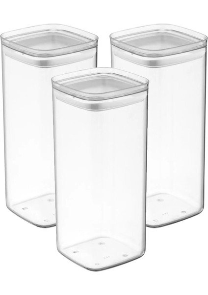 Sızdırmaz Kapaklı Saklama Kabı Şeffaf 2100 ml 3'lü