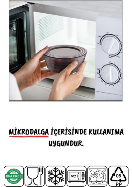 12'li Set Arven Çok Amaçlı Saklama Kabı Mikrodalga-Difriz-Kahvaltılık Vb. Şeffaf-Antrasit