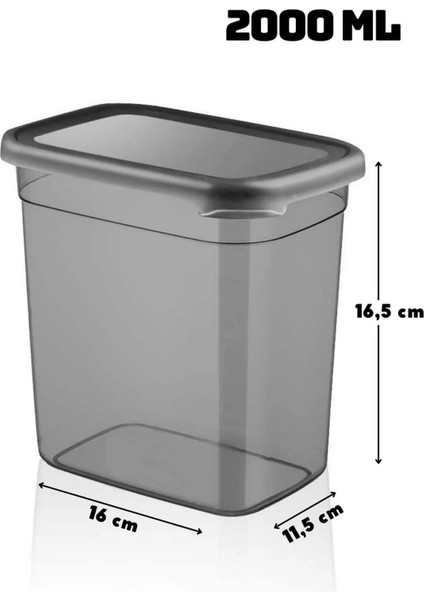 2000 ml Jumbo Boy Tablet + Deterjan Saklama Kabı 2'li Set Antrasit