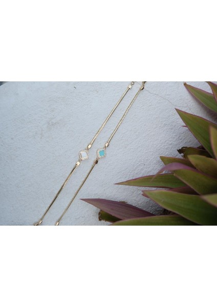 Altın Beyaz Mineli Bileklik indirimleri