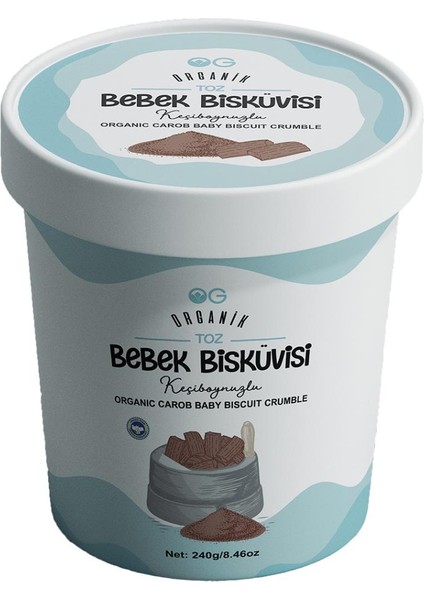 OG natural Toz Keçiboynuzlu Bebek Bisküvisi 240 gr +6 Ay