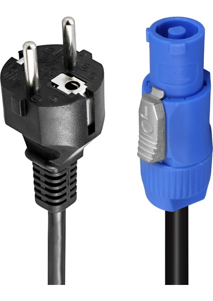 Powermaster Powecon 1.5 Metre Specon Power Kablo 3x1 mm Speakon Jack Girişli