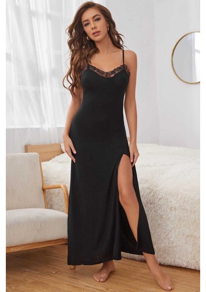 Uzun Dantel Işlemeli Yırtmaçlı Gecelik fırsatları