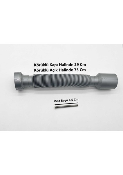 Donau Lavabo Eviye Sifonu S Tipi Körüklü .ø40 - 50 mm Çıkışlı 3 Adet