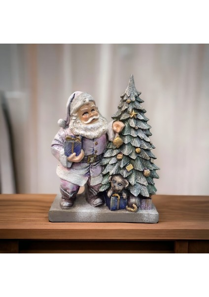 Noel Baba Çam Ağaçlı Polyester Dekoratif Obje & Heykel
