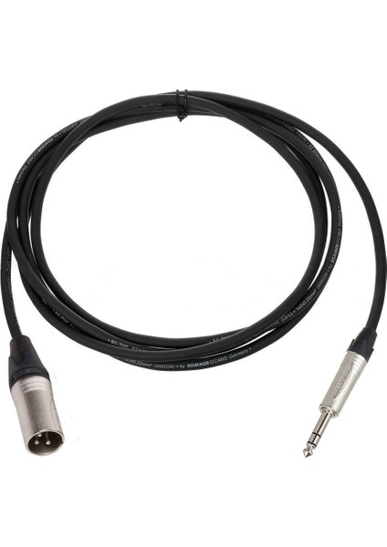 Neutrik Stereo Jak - Xlr Erkek Hoparlör Kablosu - Siyah 2 metre