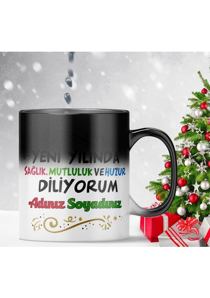Kişiye Özel 2024 Yılbaşı Temalı Sihirli Kupa Bardak - HMK-00026-01