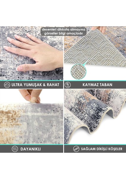 Fera Halı Makinede Yıkanabilir Kaymaz Taban Leke Tutmaz Mutfak Halısı Salon Halısı ve Yolluk fırsatları