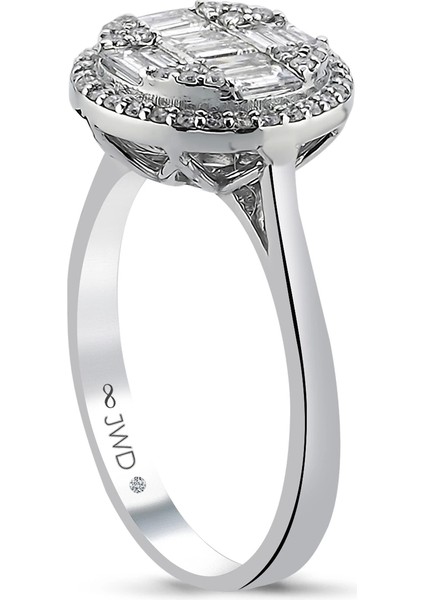 0.65 Ct F-G Si 3.05 gr 14 K Jwd Baget Yüzük fiyatları