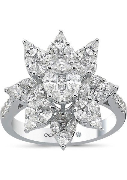 1.08 Ct F-G Si 5.67 gr 14 K Jwd Tasarım Yüzük