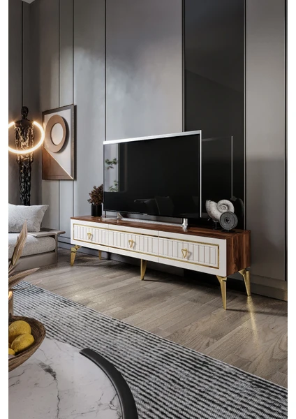 150 Cm Klas Mdf Mebran Kapak Ekru Ceviz Gold