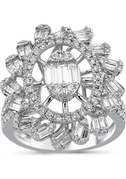 1.46 Ct F-G Si 6.60 gr 14 K Jwd Tasarım Yüzük