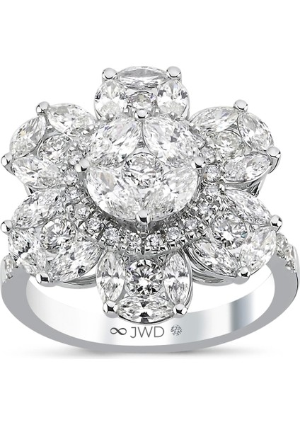 2.66 Ct F-G Si 5.08 gr 14 K Jwd Tasarım Yüzük