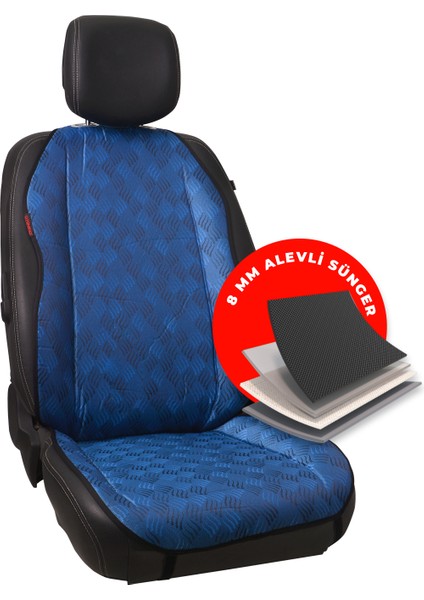 Mavi Dört Çizgili Jakar Dokuma Kumaş Otomind Oto Minderi 2'li Set fırsatları