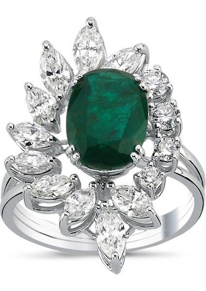 4.48 Ct F-G Si 6.05 gr 14 K Jwd Tasarım Yüzük