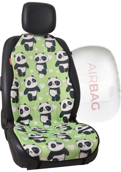 Dijital Baskılı Yeşil Panda Jakar Dokuma Kumaş Otomind Oto Minderi 2'li Set fiyatları