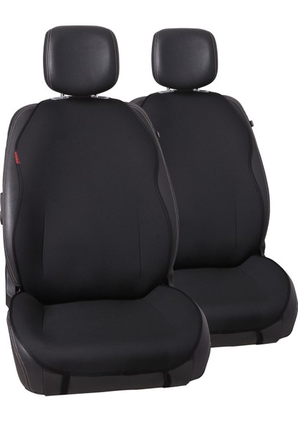 Düz Siyah Jakar Dokuma Kumaş Otomind Oto Minderi 2'li Set