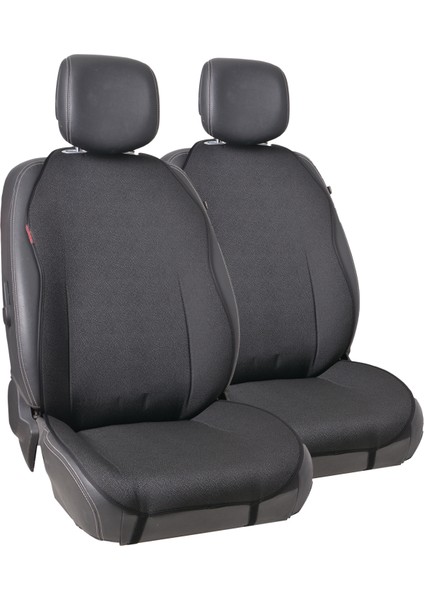Siyah Damarlı Jakar Dokuma Kumaş Otomind Oto Minderi 2'li Set