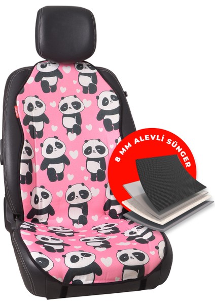 Dijital Baskılı Pembe Panda Jakar Dokuma Kumaş Otomind Oto Minderi 2'li Set fırsatları