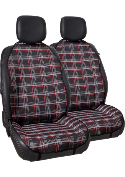 Kırmızı Gti Desen Jakar Dokuma Kumaş Otomind Oto Minderi 2'li Set