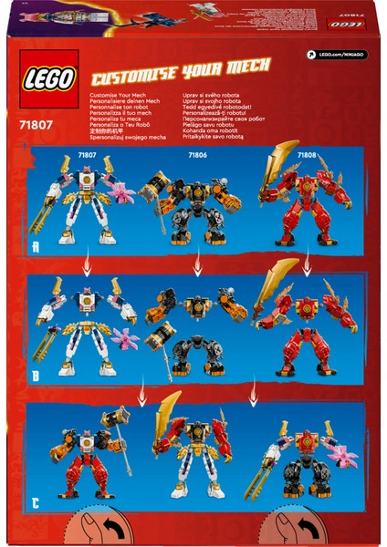 ® NINJAGO® Sora'nın Teknoloji Elementi Robotu 71807 - 7 Yaş ve Üzeri Çocuklar için Aksiyon Figürü İçeren Yaratıcı Oyuncak Yapım Seti (209 Parça)