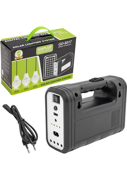 GD-8017S Panelli Solar Lamba 3 Ampullü Set Akülü Solar Işı modelleri