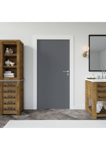 Antrasit Düz Renk Yapışkanlı Folyo, Desensiz Folyolar, Su Geçirmez, Isıya Dayanıklı, Banyo, Yatak Odası, Mutfak Için Ev Dekoru, Dolap Yapışkanı, Duvar ve Mobilya Kaplama Folyosu, Dekoros