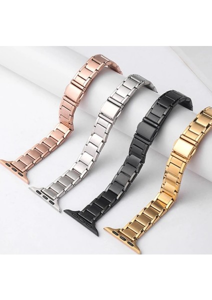 Apple Watch Seri 9 8 7 Se 6 5 4 3 2 38MM/40MM/41MM iwatch 10/42MM Uyumlu Ince Metal Paslanmaz Çelik Zarif Kordon fiyatları