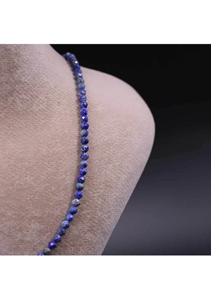 My Takı Ağacım FH Lapis Lazuli Taşı Faset Kesimli Kolye Bileklik Seti 3/4 mm (Zincir Uzatmalı)