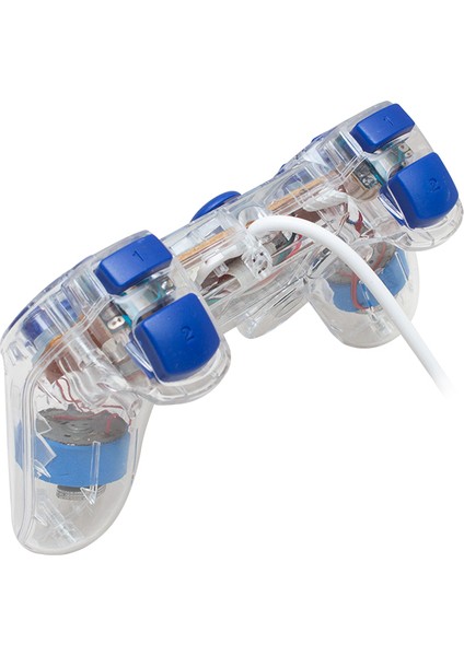 Powermaster UCOM-704 Double Shock Şeffaf Işıklı Joypad Oyun Kolu Joystick Oyun Konsolu Analoglu 1.8 Metre Kablo