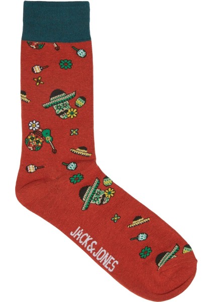 Jack & Jones Mexican Skull Socks 5 Pack Erkek Kırmızı Çorap 12217625-17