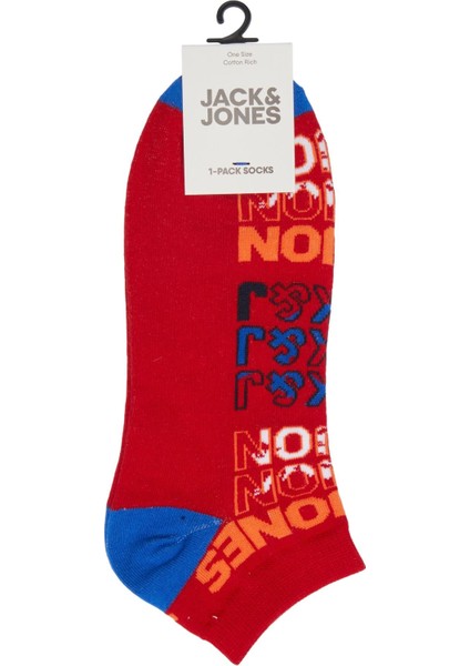 Jack & Jones Color Logo Short Sock Erkek Kırmızı Çorap 12217664-17