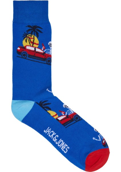 Jack & Jones Kingston High Summer Skull Sock Erkek Mavi Çorap 12217541-07