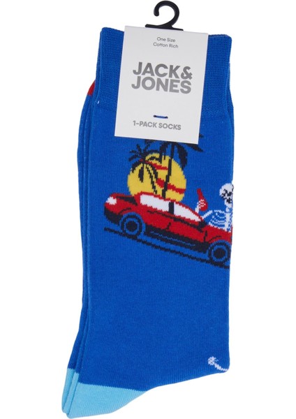 Jack & Jones Kingston High Summer Skull Sock Erkek Mavi Çorap 12217541-07