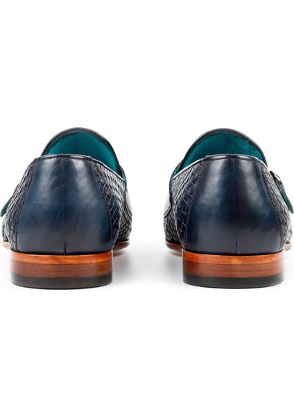 Taranaki Kösele Taban Deri Loafer Klasik Ayakkabı Örgü Desenli Klasik Ayakkabı Monkstrap indirimleri