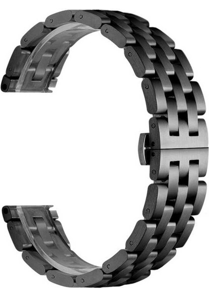 Huawei Watch Gt 2e 22MM Için Bakla Görünümlü Metal Kordon-20 Siyah